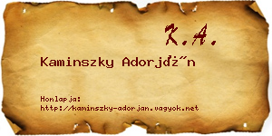 Kaminszky Adorján névjegykártya